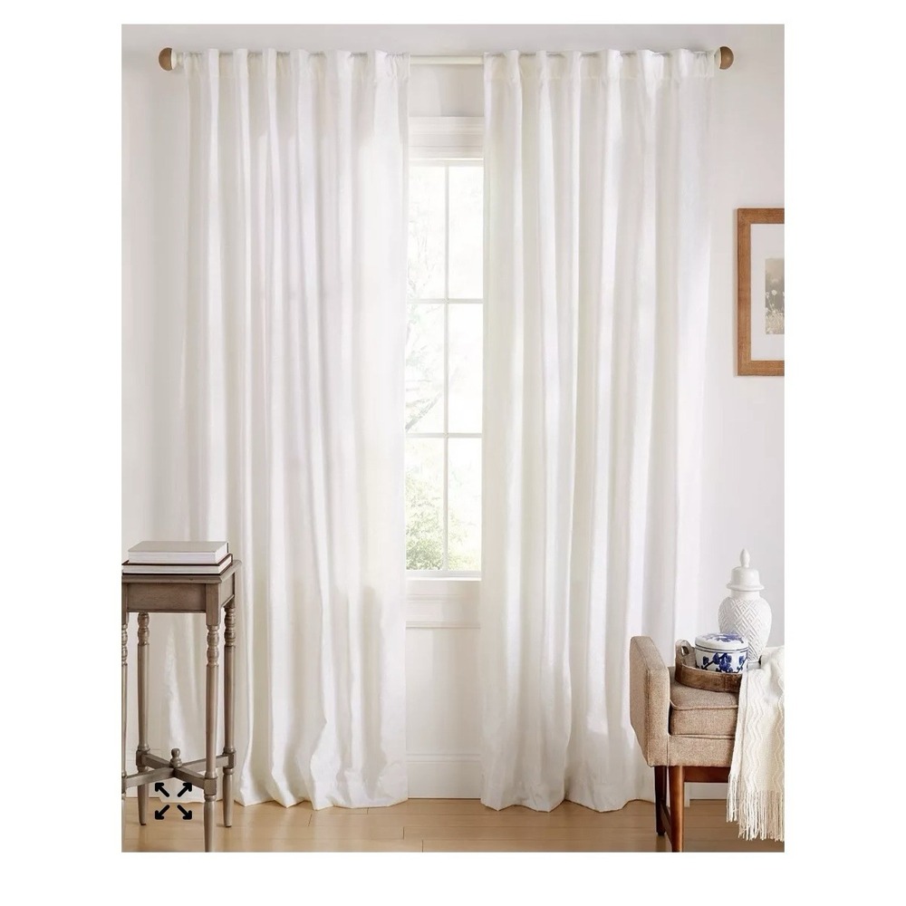 2pc Ralph Lauren JENKINS Winter White Panels Window Curtains 50x84 Soft NEW